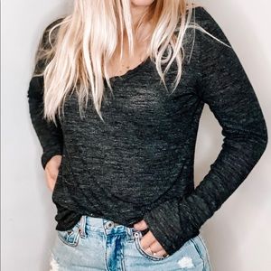 Women’s Cut Grey Lightweight Sweater